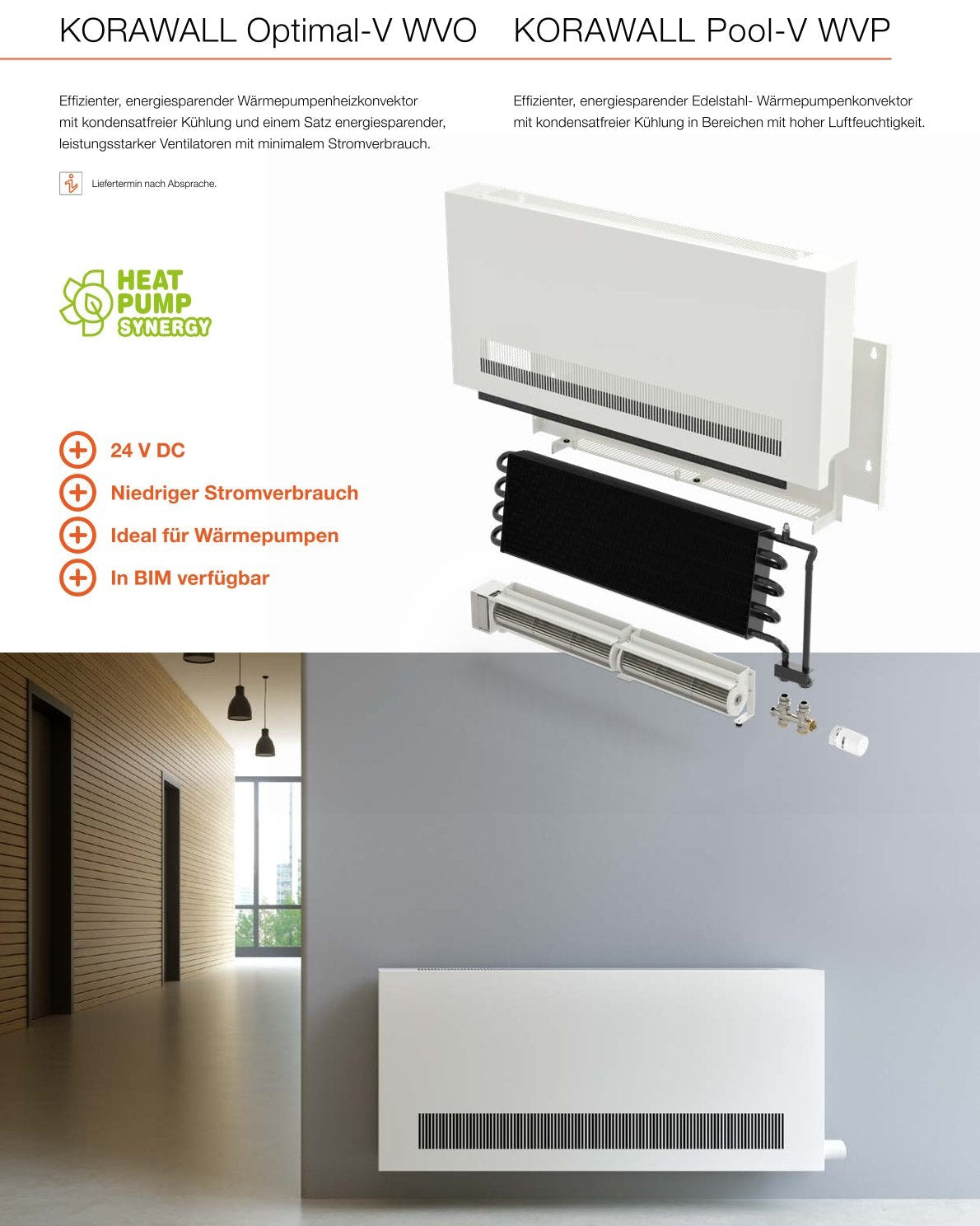 KORAWALL Pool-V WVP: Edelstahl-Heizkörper für feuchte Umgebungen (Pool, Spa)