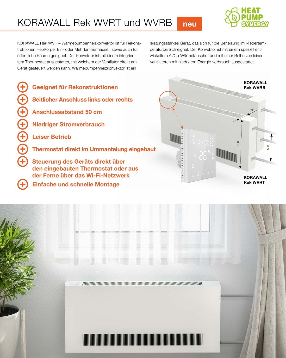 KORAWALL Rek WRT (NEU): Austausch Heizkörper 50cm Anschluss +- 1,5cm