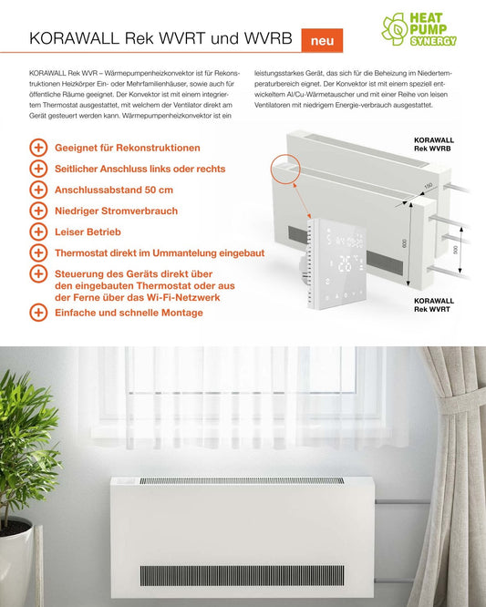 KORAWALL Rek WRT (NEU): Austausch Heizkörper 50cm Anschluss +- 1,5cm