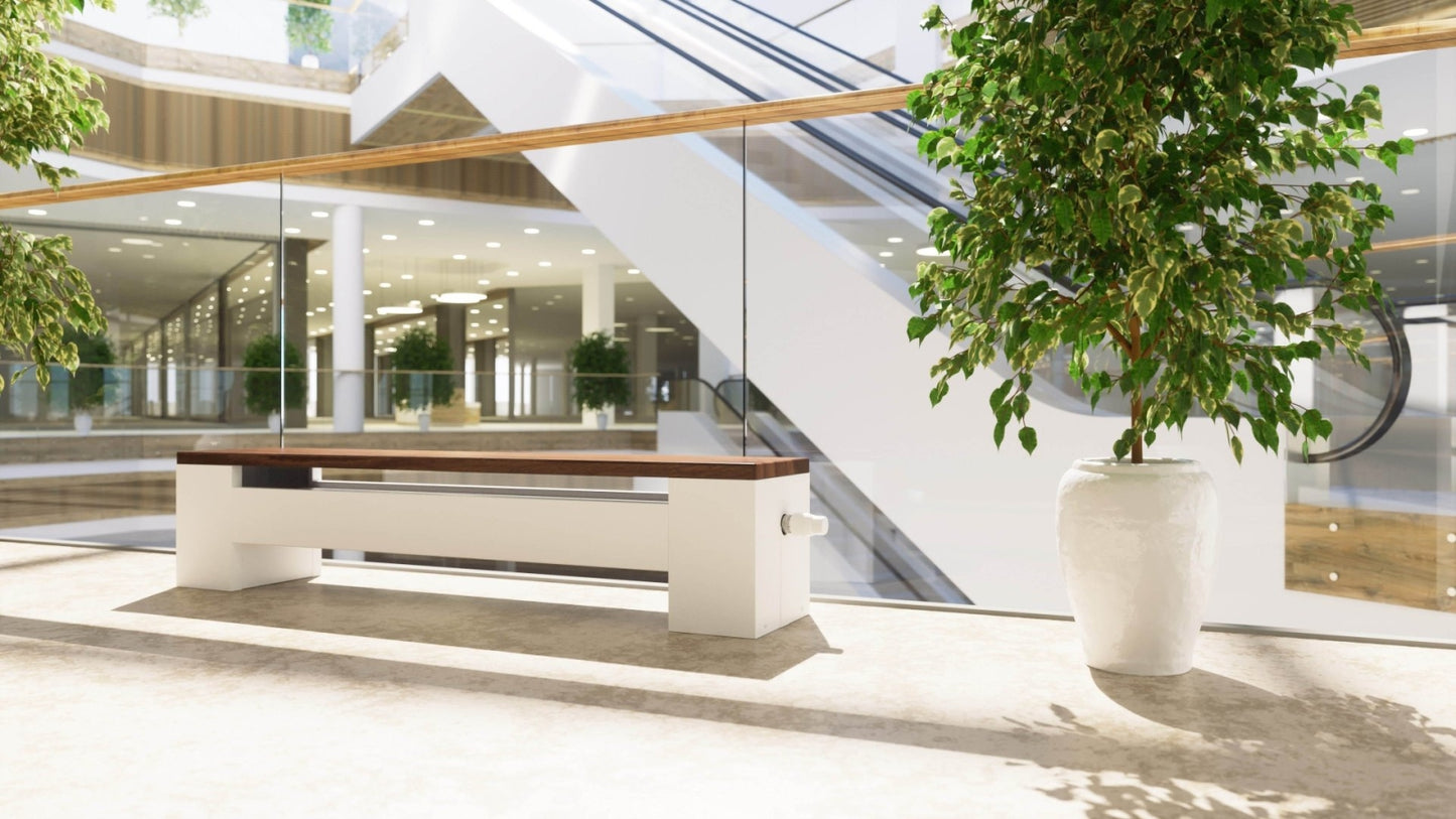 Design-Bankheizkörper mit Echtholz-Platte - KORALINE Optimal - Höhe 30cm