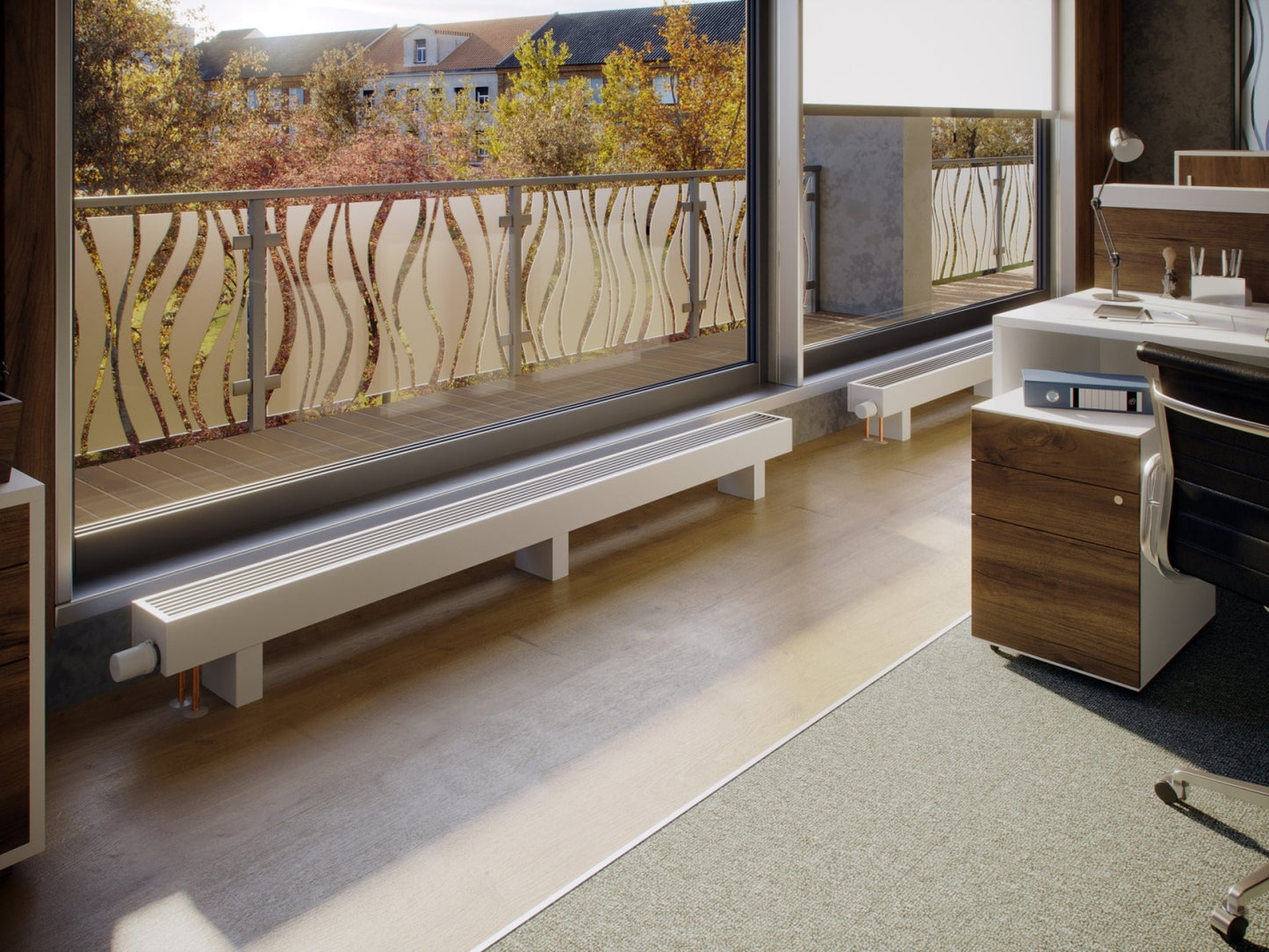 KORALINE Optimal LKO – Unterluftheizkörper - Höhe 90mm + 100mm + Breite 13mm