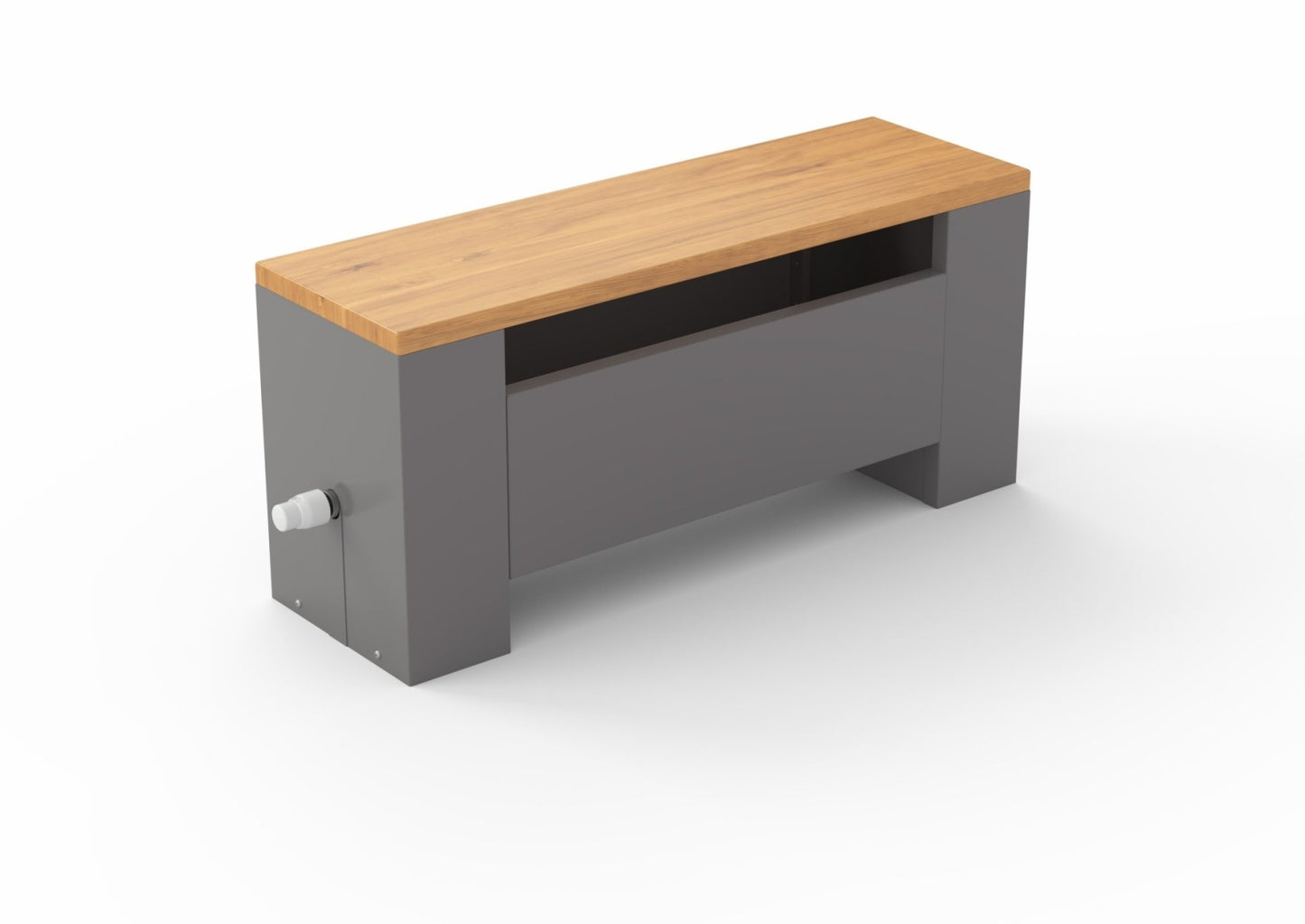 Design-Bankheizkörper mit Echtholz-Platte - KORALINE Optimal - Höhe 30cm